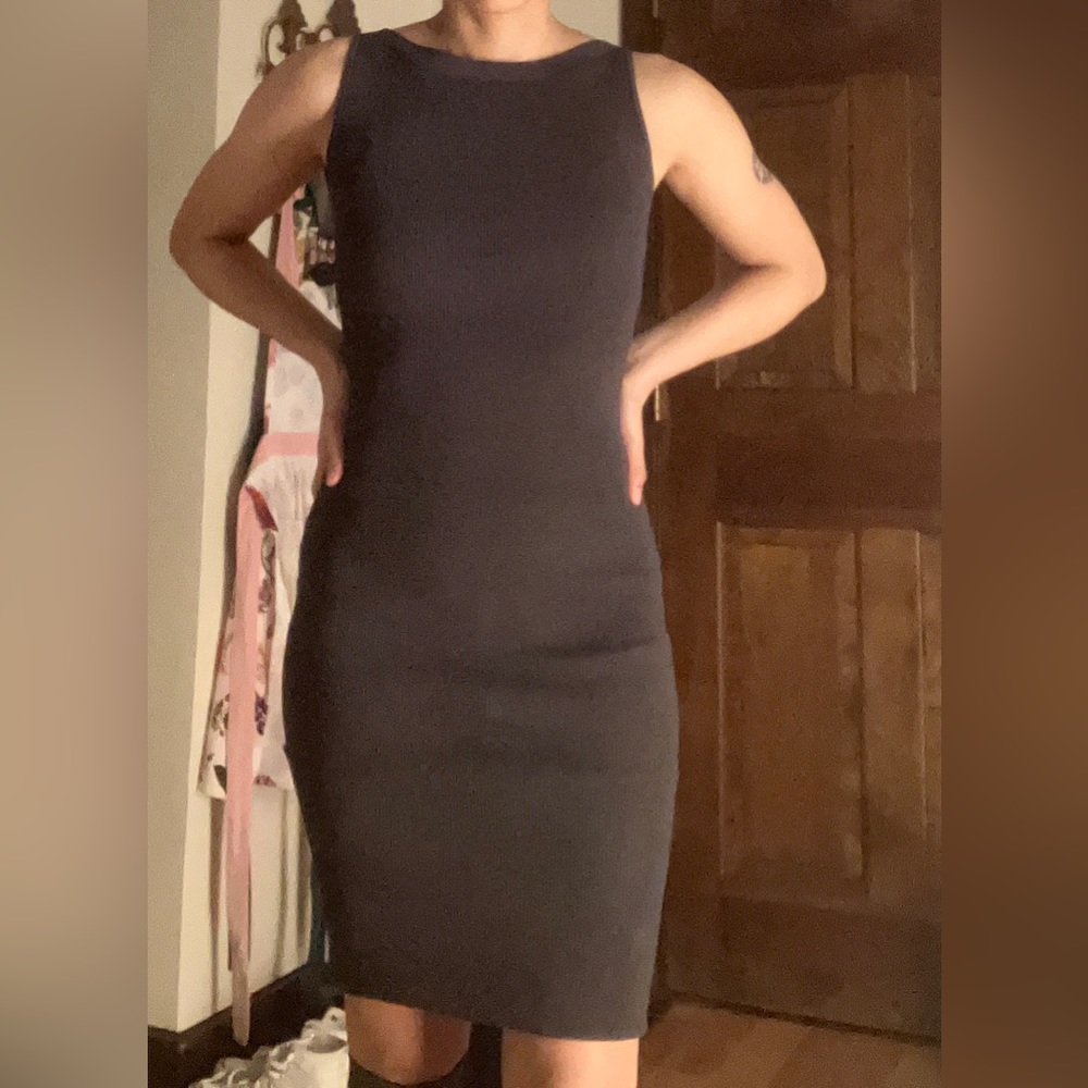 NOT FOR SALE: Theory Grey Knit Body-con Midi Dress (will consign)